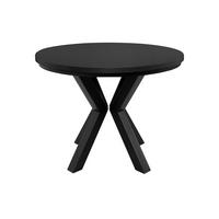 ESSTISCH ROSTEL Ausziehbar 100-180cm Rund, mattschwarz - Schwarz, Holz (100/180/75cm) - KONSIMO®