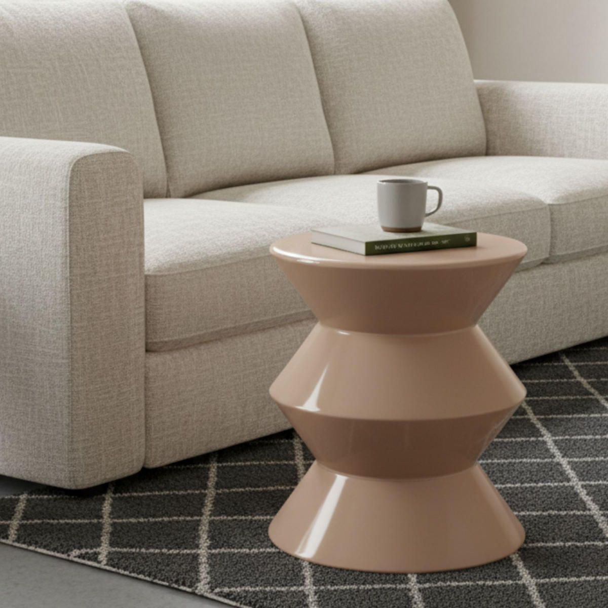 SÄULENTISCH metallisch Gisa Nature desert sand 31/31/36,5 cm - Beige, Metall (31/31/36.5cm) - Home Styling Collection