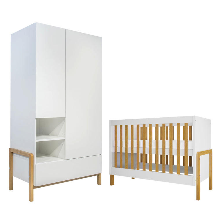 SOBA ZA BEBE 2-dijelni Bijelo i drvo - bijela, drvni materijal (66/89/130cm) - Petits-meubles