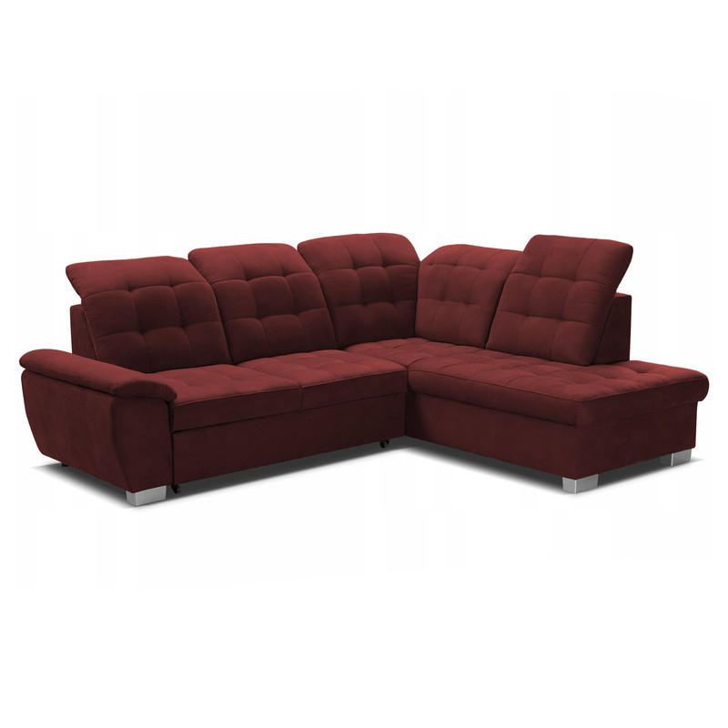 ECKSOFA LENO Rechts, mit Schlaffunktion und Bettkasten, Rot - Rot, Kunststoff/Textil (261/220cm) - Idohome