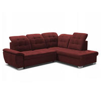 ECKSOFA LENO Rechts, mit Schlaffunktion und Bettkasten, Rot - Rot, Kunststoff/Textil (261/220cm) - Idohome