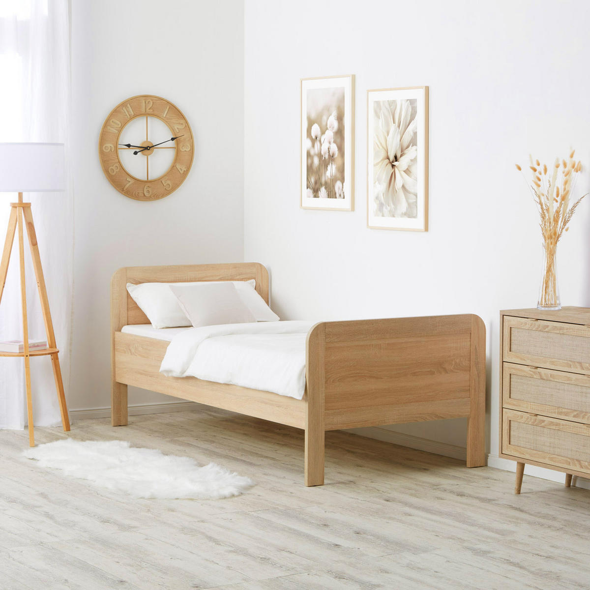 HOLZBETT Seniorenbett 90/200 Natur - Braun, Holz (90/200cm) - Homestyle4u