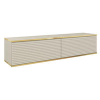 TV-HÄNGEBOARD Mucalma Beige mit geriffelten Fronten 135 cm - Beige, Holzwerkstoff (135/30/32cm) - Selsey