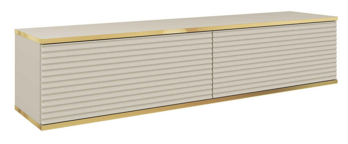TV-HÄNGEBOARD Mucalma Beige mit geriffelten Fronten 135 cm - Beige, Holzwerkstoff (135/30/32cm) - Selsey