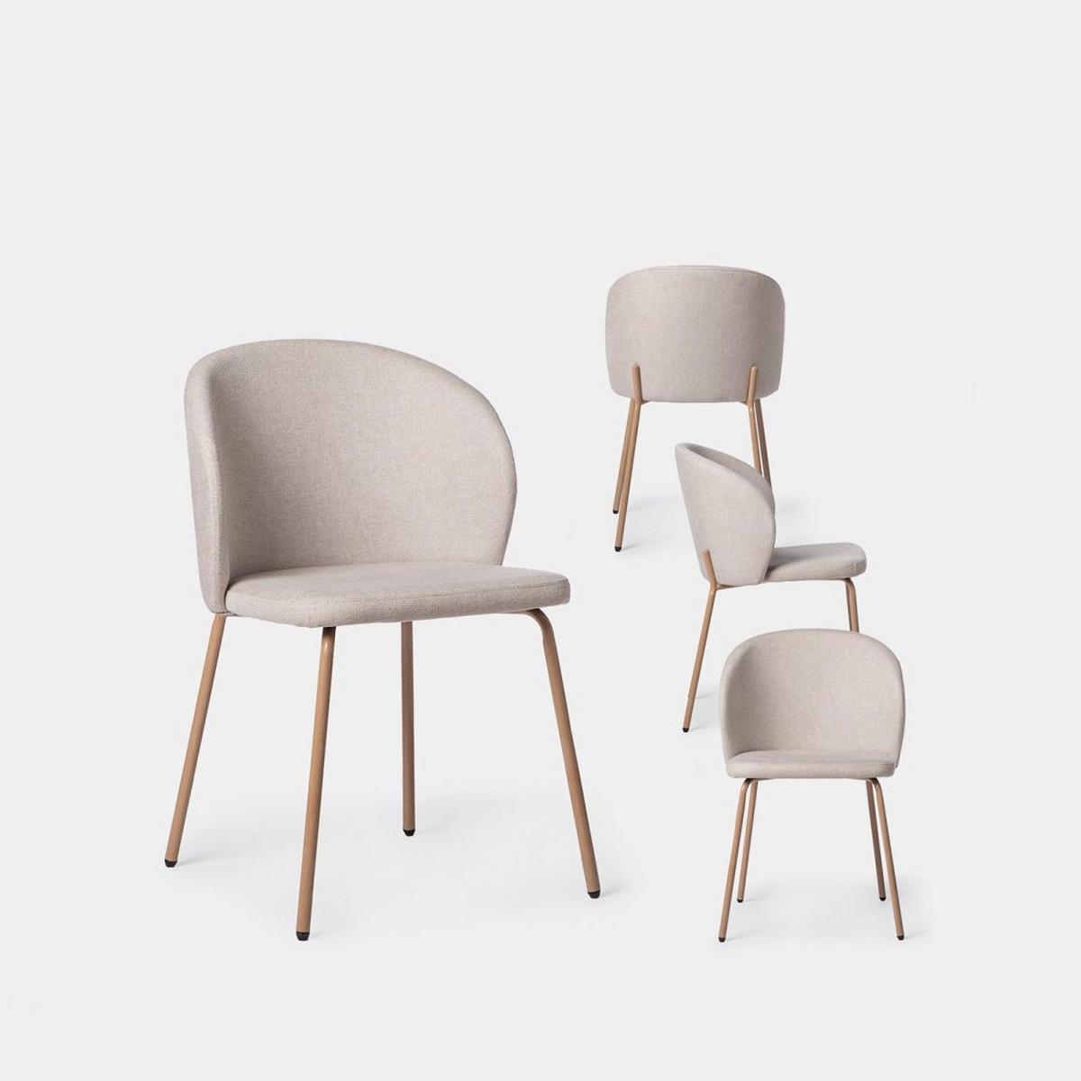 ESSZIMMERSTUHL Norah Beige 49 cm x 80 cm 4er-Set - Beige, Textil (49/80/56cm) - Klast Home