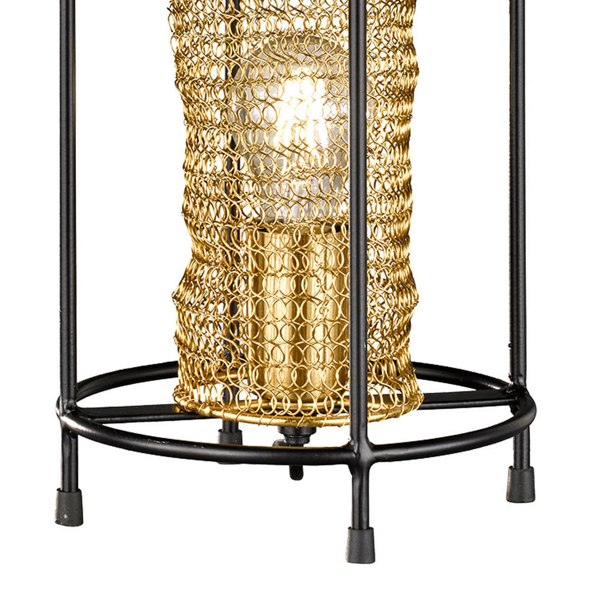 TISCHLEUCHTE Waben Design Gold - Goldfarben, Metall (20/20/36cm)