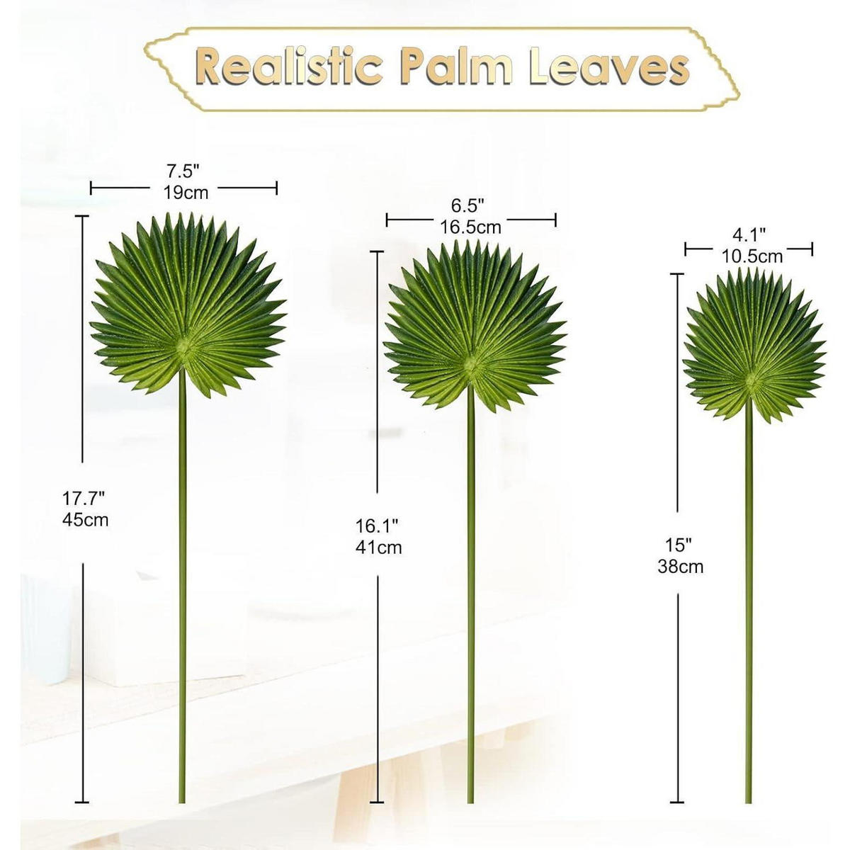 KUNSTPFLANZE 6-teiliges Set Palmenblätter Grün - Grün, Kunststoff (36cm)