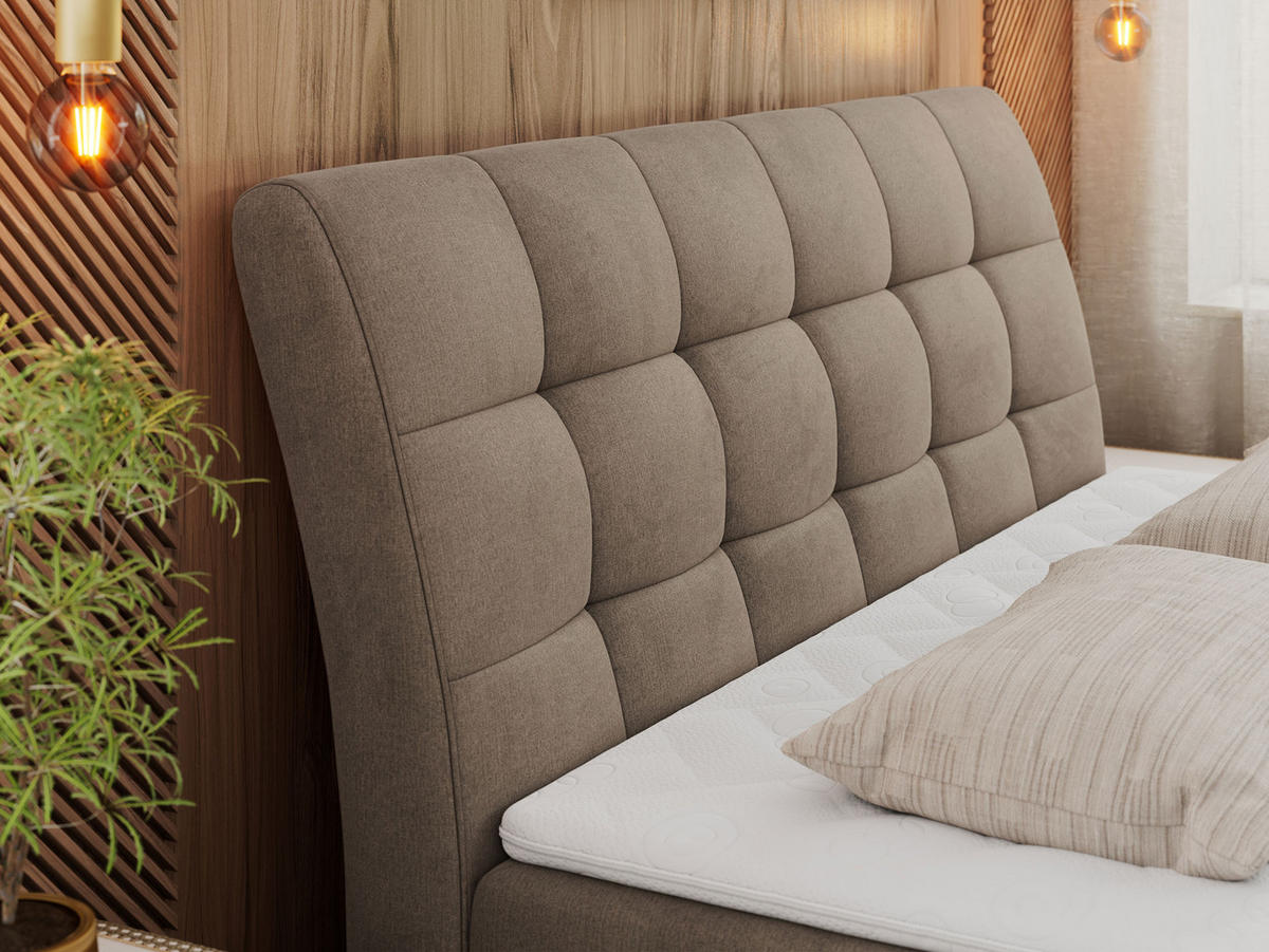 BOXBETT DIEGOS 120/200 Braun Velvet - H3 - Braun, Holz/Textil (120/200cm) - MKS