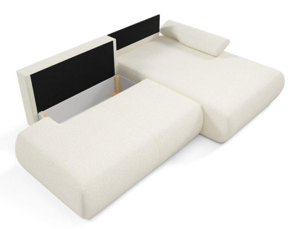ECKSOFA Ecru PENTI Ausziehbar Mit Bettkasten Rechts - Ecru, Textil (173.5/286cm) - Sepro Meble