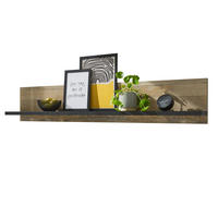 WANDREGAL Used Wood hell, anthrazit, Gewürzregal 160 cm - Anthrazit/Naturfarben, Holzwerkstoff/Metall (160/30/21cm) - Furn.Design