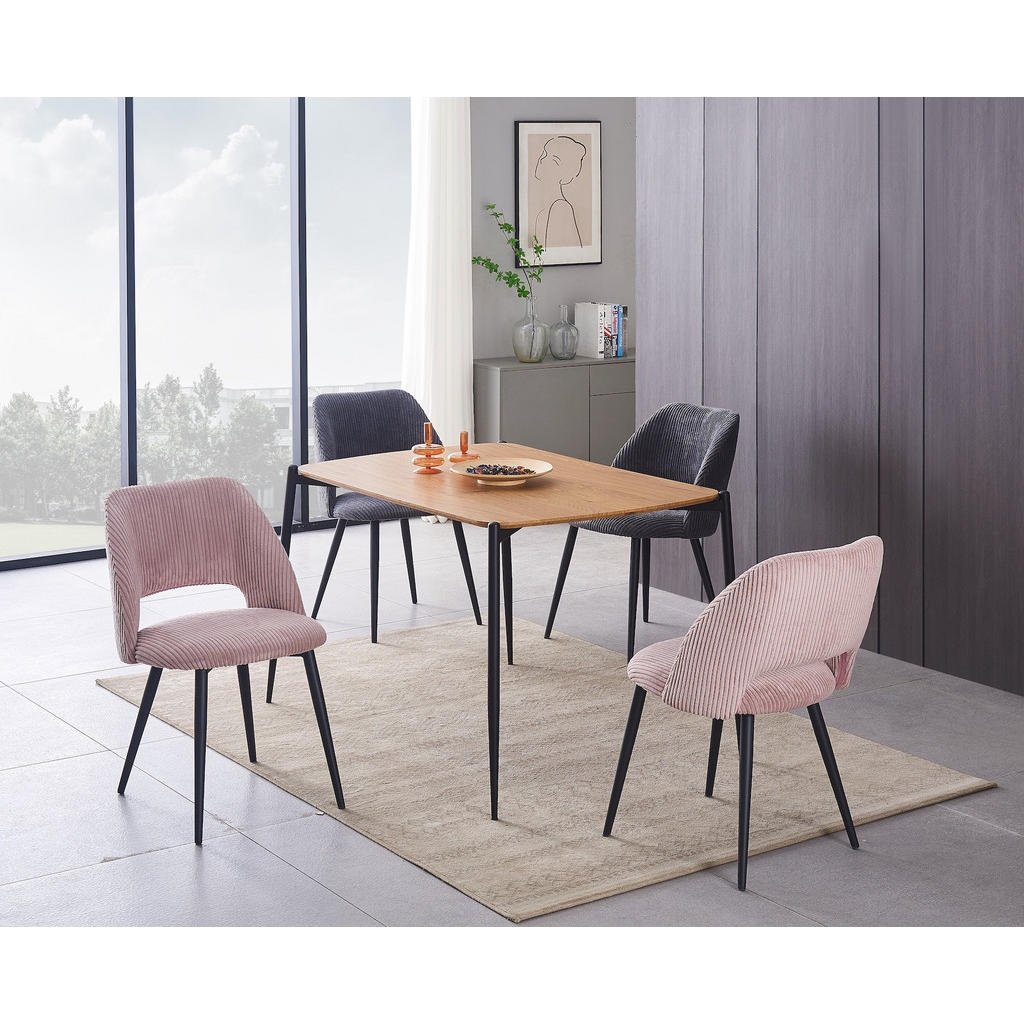 Thumbnail - B&D Home Stuhl, Rosa, Textil, 53x80x57 cm, Oeko-Tex® Standard 100, Esszimmer, Stühle, Esszimmerstühle, Vierfußstühle