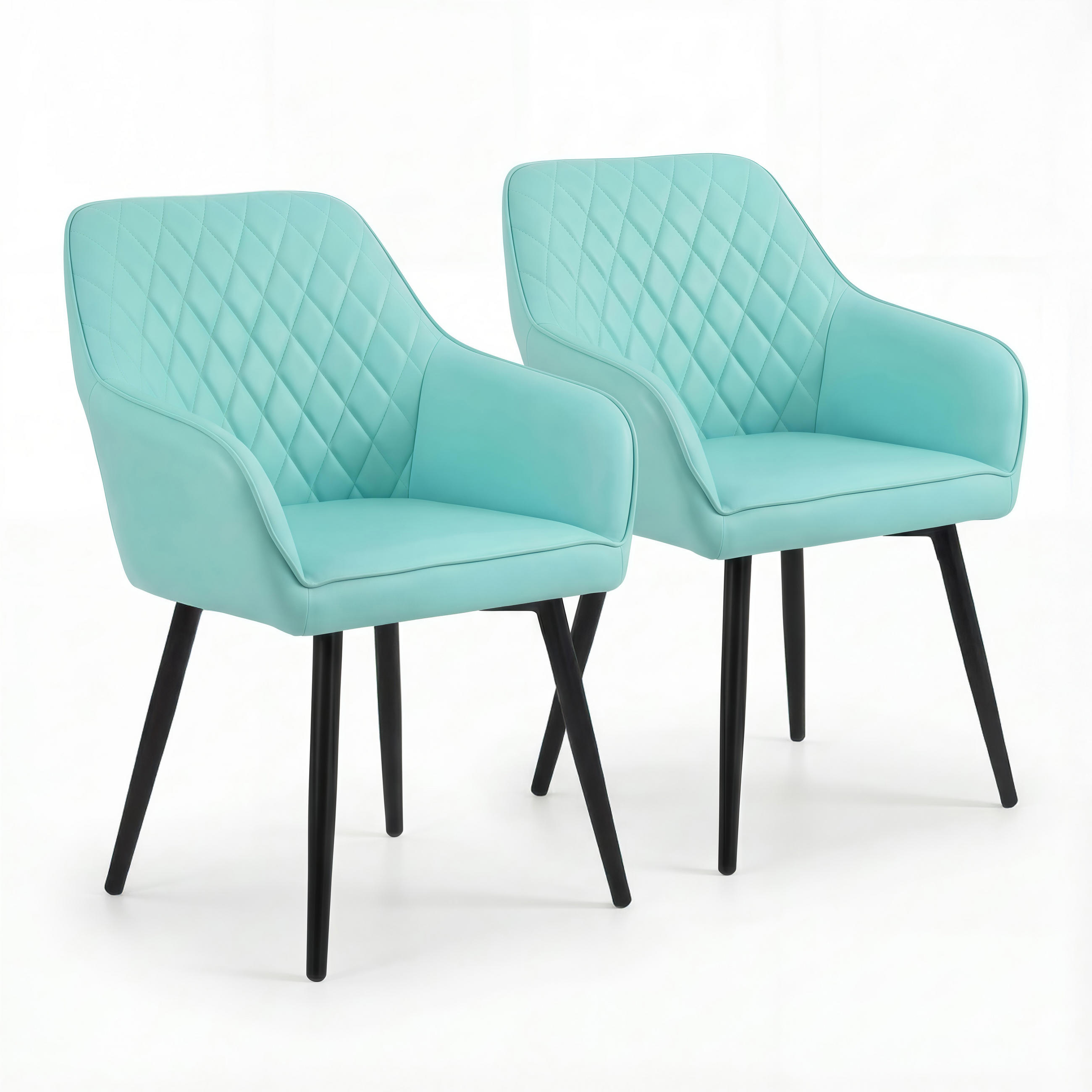 ARMLEHNSTUHL-SET 2 Stück in Kunstleder(YZ8) - Türkis, Textil (59/78/65cm) - HOMAVO