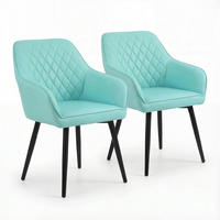 ARMLEHNSTUHL-SET 2 Stück in Kunstleder(YZ8) - Türkis, Textil (59/78/65cm) - HOMAVO