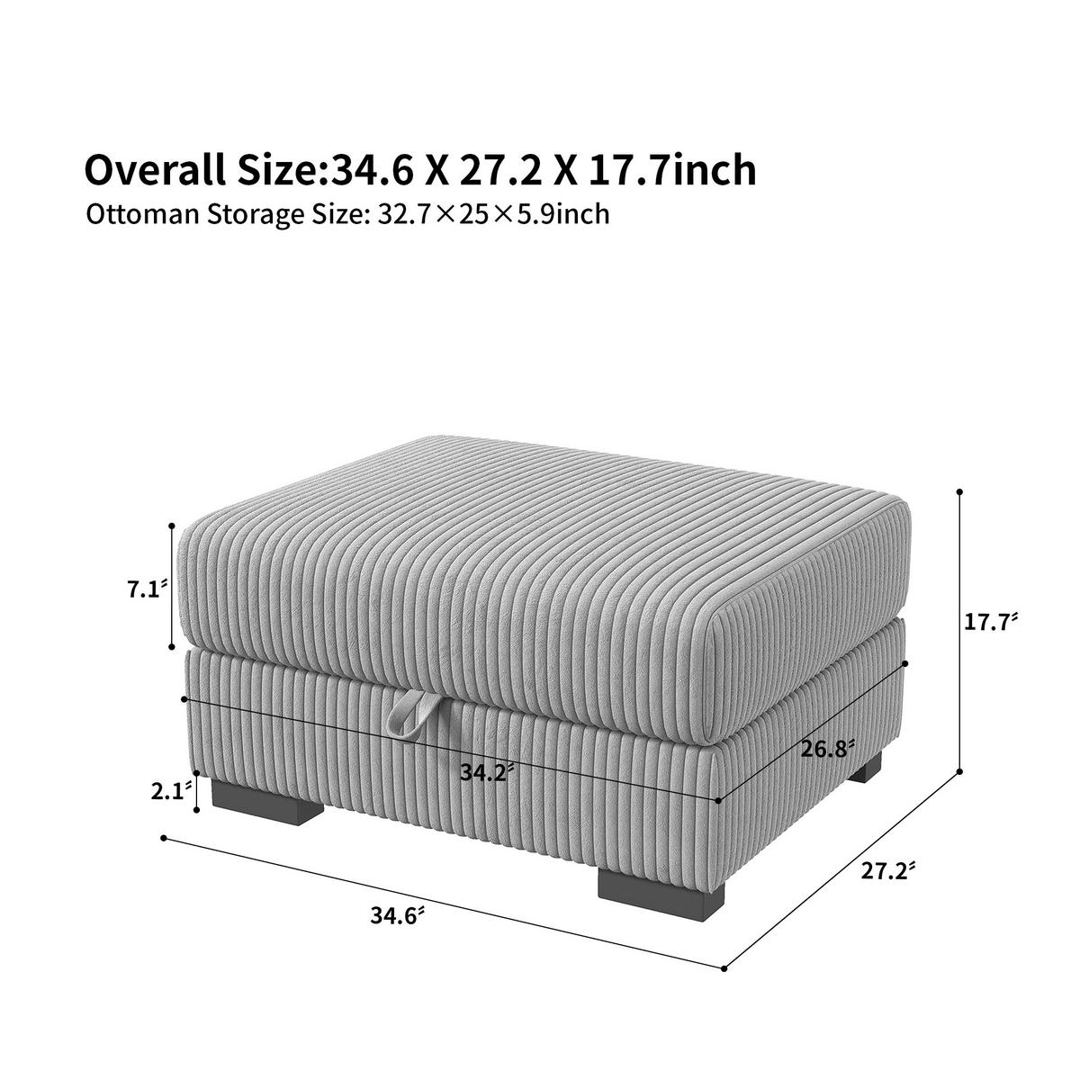 SITZHOCKER Schiefergra Mit Stauraum 69x88x45 Cm Fußbank是 - Grau, Holz (69/45/88cm)