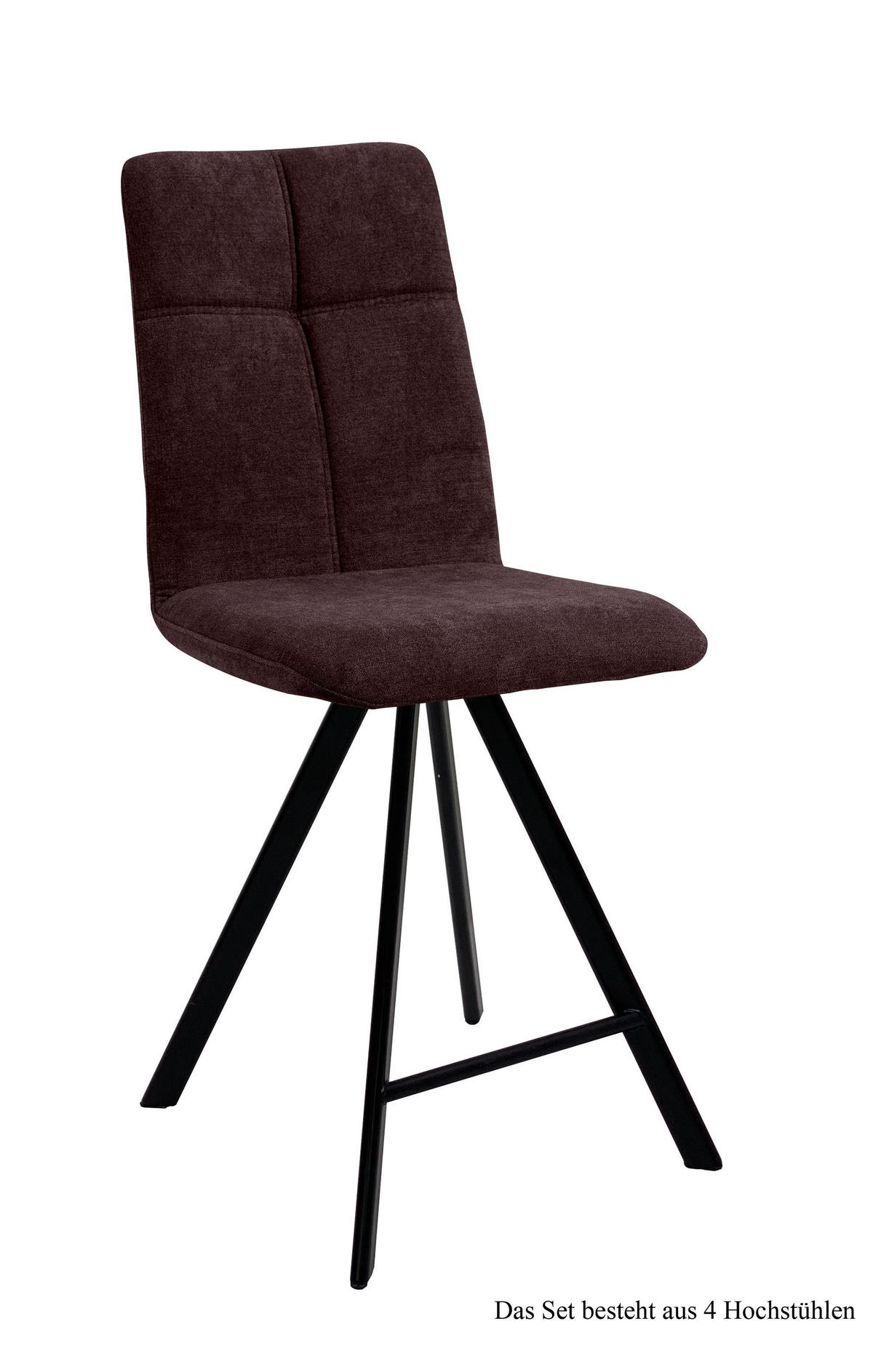 THEKENSTUHL (4er-Set) Deirdre 47x109x60 Schwarz/Espresso - Dunkelbraun/Schwarz, Kunststoff (60/109/47cm) - 58aufmkessel