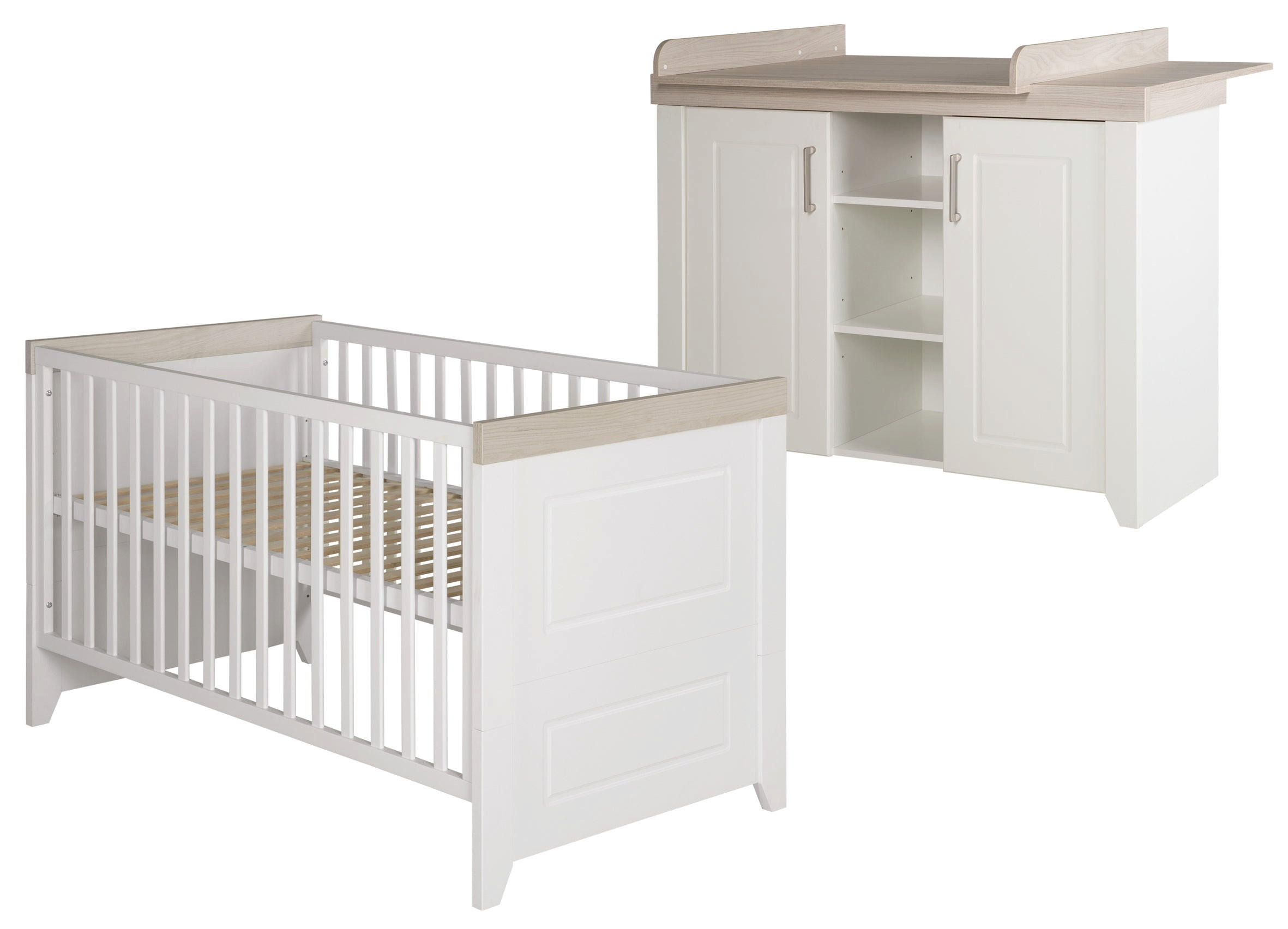 BABYZIMMER-SET Felicia, 2-teilig - Weiß, Holzwerkstoff (76/82/144cm) - Roba