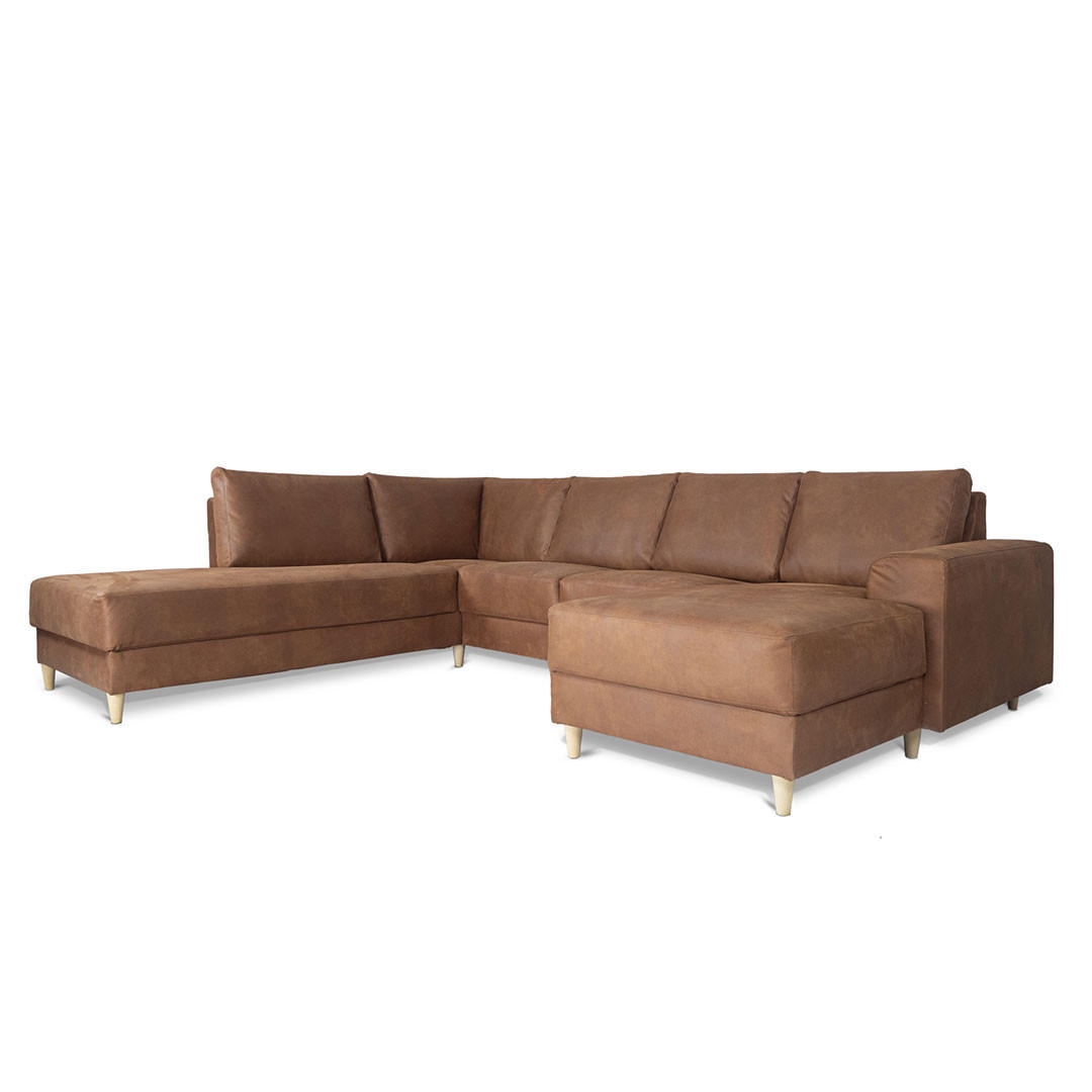 WOHNLANDSCHAFT Leder cognacfarben - Cognac, Leder (288/82/225cm) - ebuy24