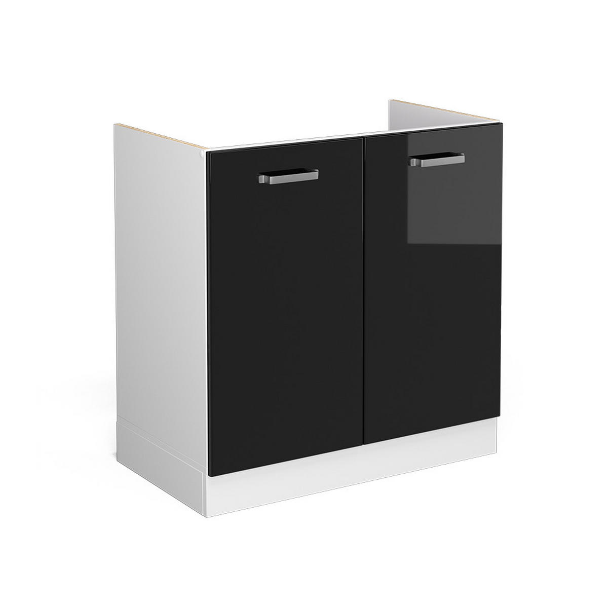 KUCHYŇSKÁ DVÍŘKA R-Line Černý vysoký lesk - vysoce lesklá černá, kompozitní dřevo (79.2/71.3/1.6cm) - Vicco