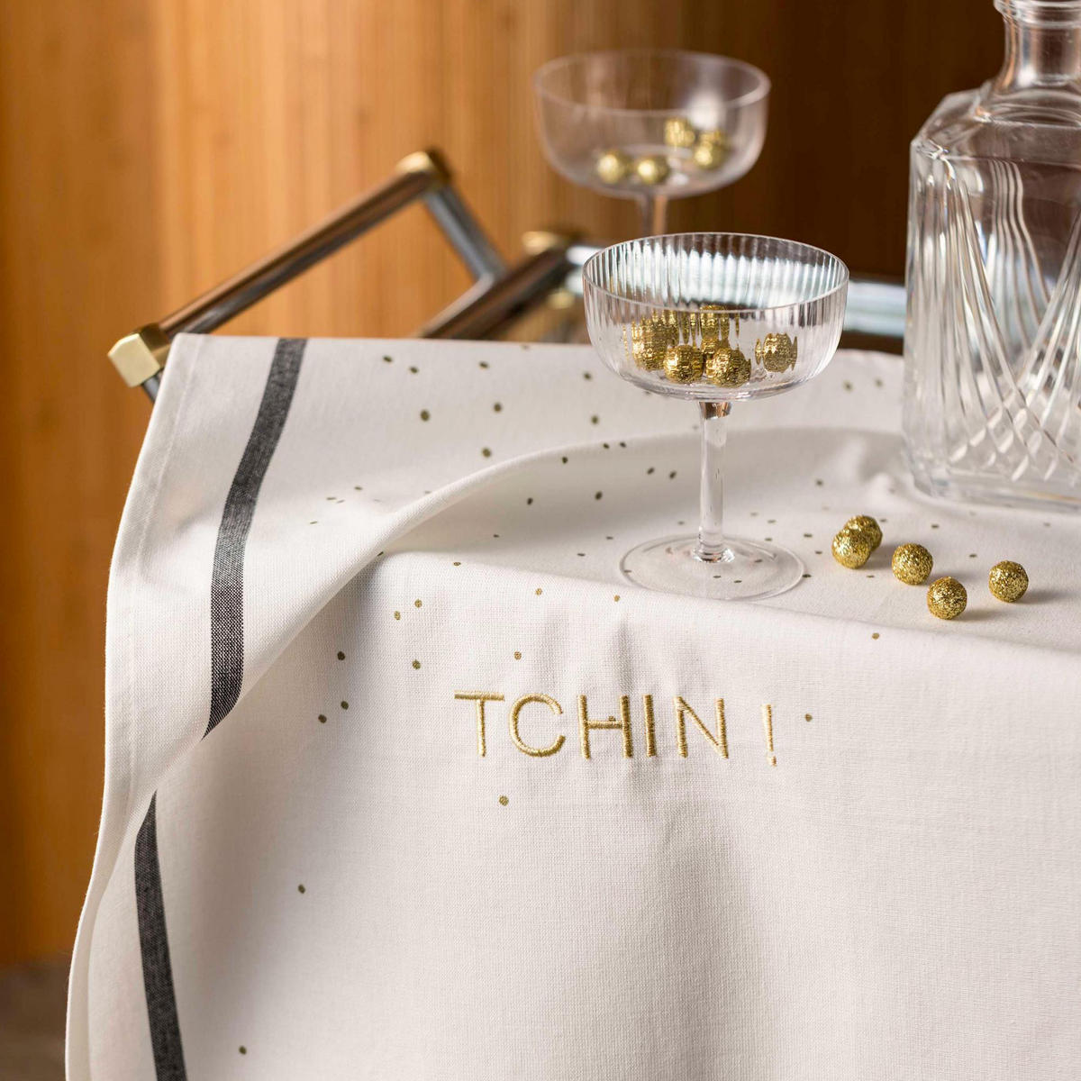 KÜCHENTUCH Tchin! weiß 50 x 70 cm - Weiß, Textil (50/70cm)