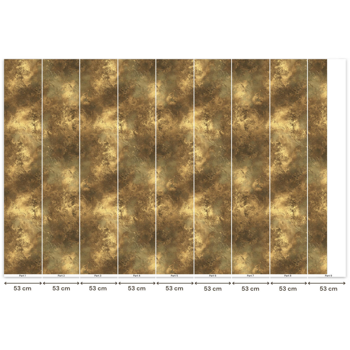 TAPETE - Antik - Metallic-Look - Gold - 450x300 cm - Messingfarben, Papier (450/300cm) - OnlyWow