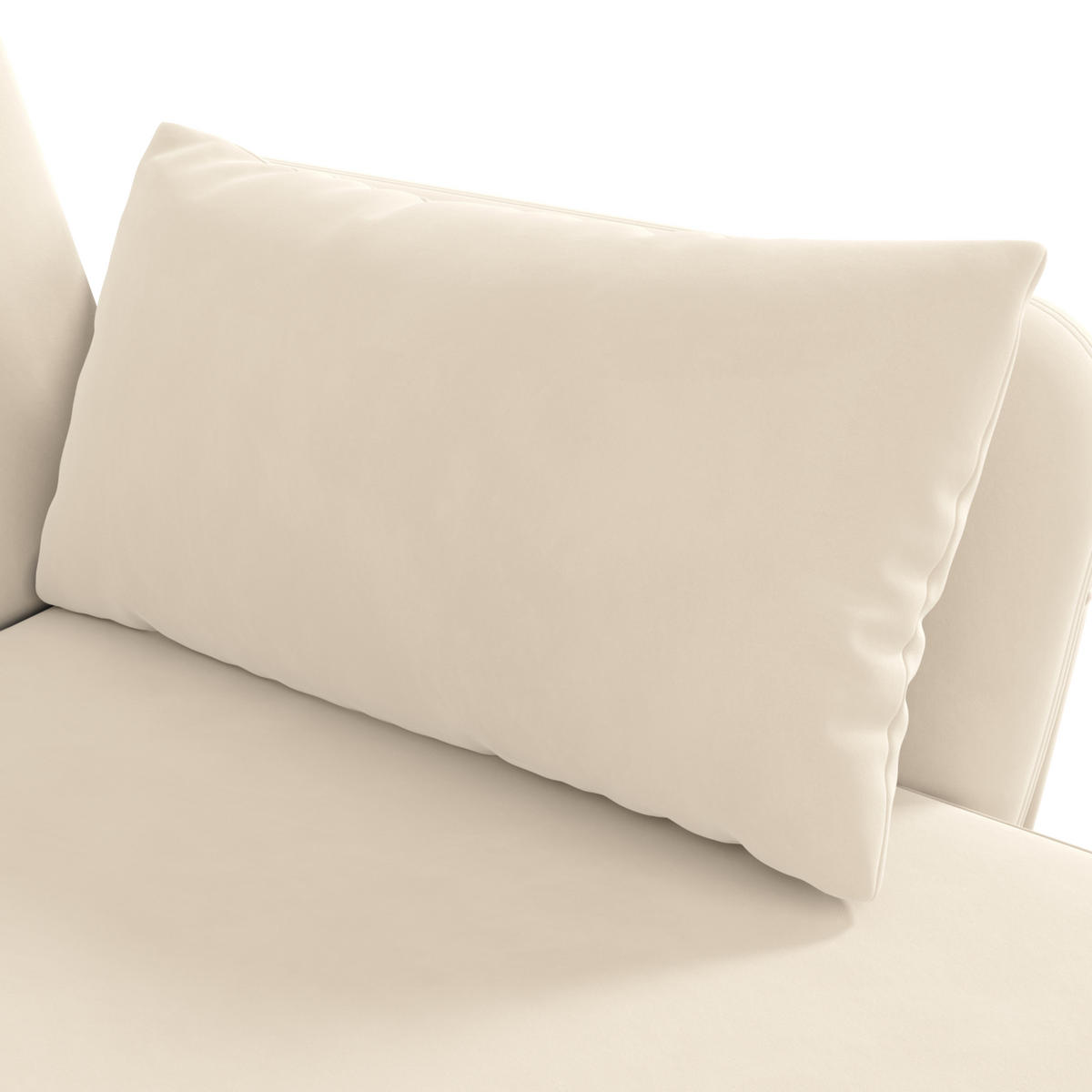 ECKSCHLAFSOFA Samt Beige mit Verstellbarer Rückenlehne, Kissen und Aufbewahrungstaschen - Beige, Holzwerkstoff/Textil (191.5/157cm) - WISHDOR