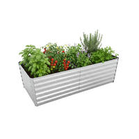 HOCHBEET - Silberfarben, Metall (100/57/100cm) - Relaxdays