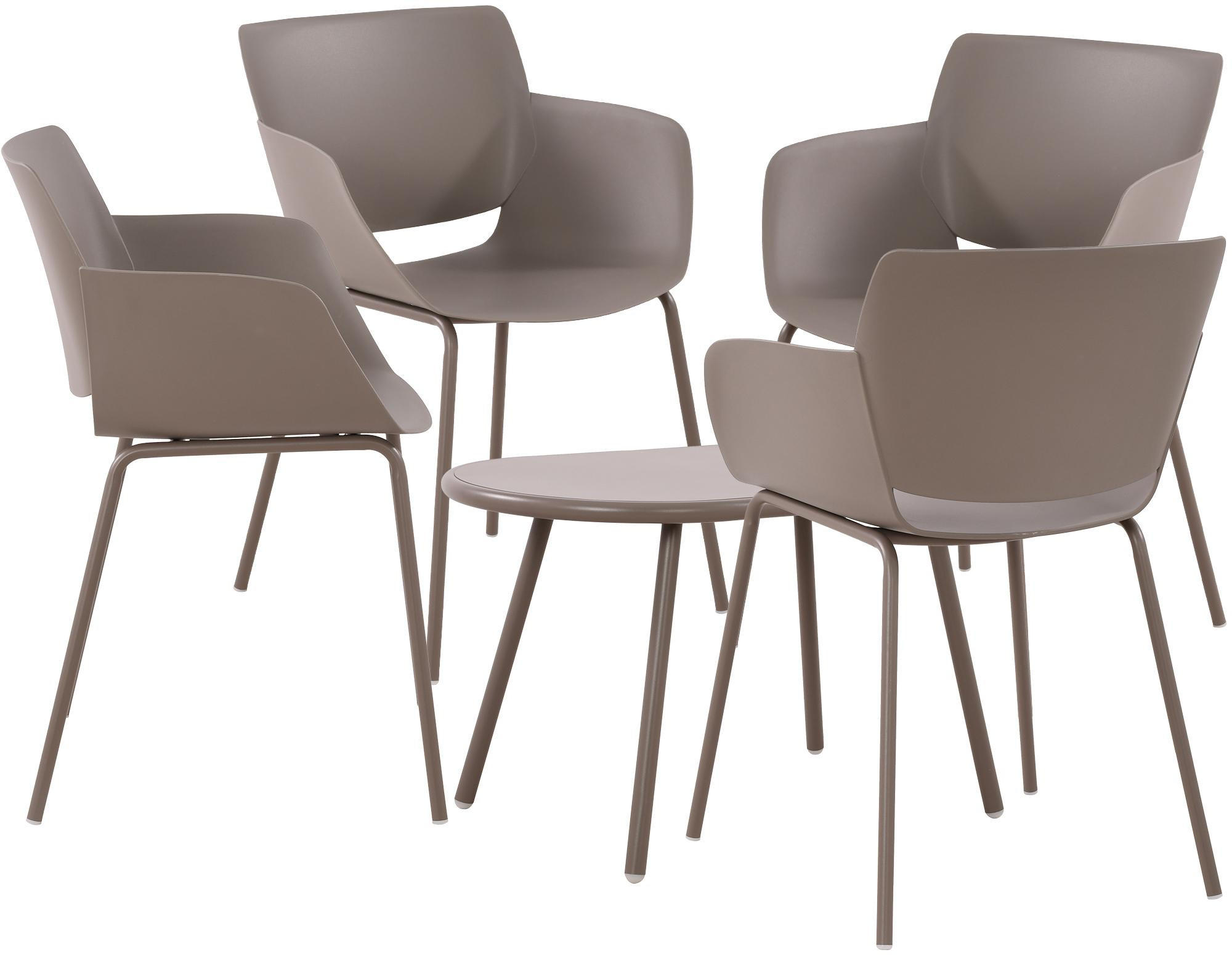 GARTENSITZGRUPPE Kunststoff taupe - Taupe, Kunststoff - CLP