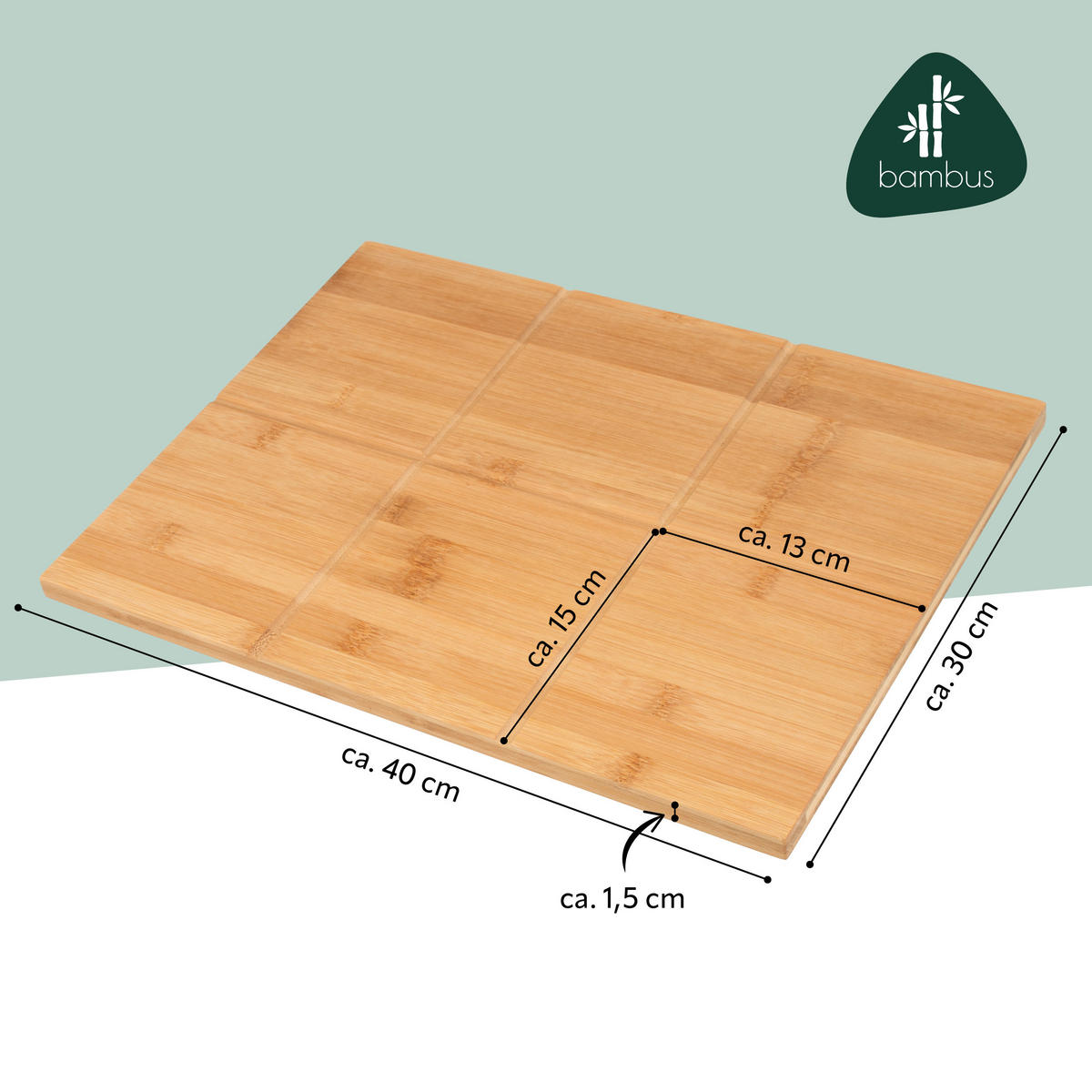 PIZZASERVIER 3er-Set, Edelstahl und Bambus - Braun, Holz (40/30cm) - bremermann