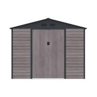SCHREBERGARTENHAUS - 267 cm x 309 cm - metall - anthrazitgrau, naturfarben dunkel Adelmo - Grau, Metall (267/221/309cm) - Vente-Unique