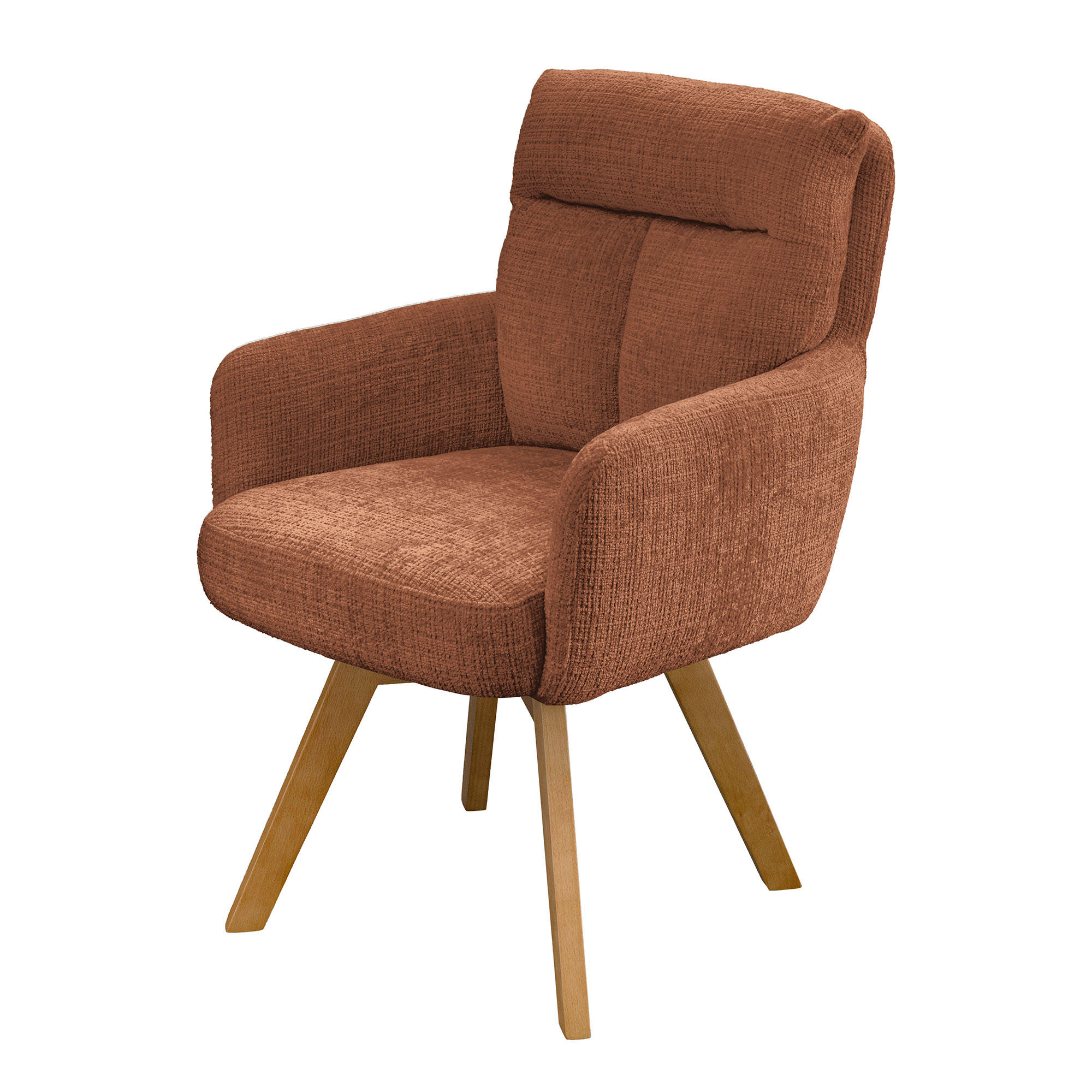 STUHL BIG GEORGE Chenille Braun 94 cm - Buchefarben/Braun, Holz/Textil (61/94/66cm) - riess-ambiente