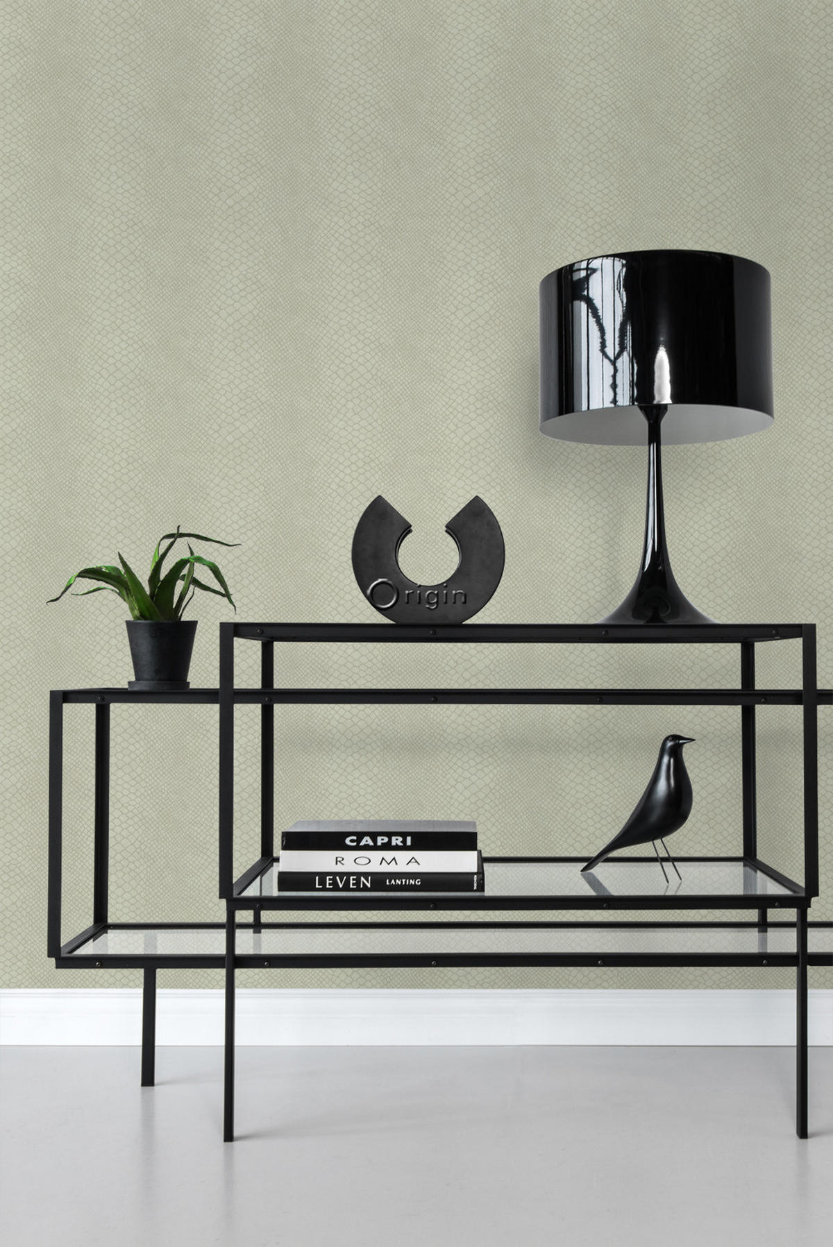 TAPETE Schlangenhaut-Motiv 53 cm x 10.05 m - Grau, Papier (53/1000cm) - Origin Wallcoverings