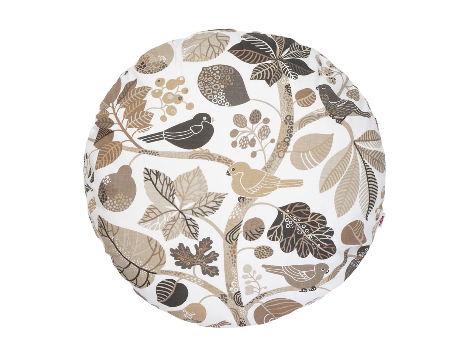 KISSENHÜLLE Rund Zauberwald elfenbein-taupe Baumwolle 60 cm Ø - Taupe/Ecru, Textil (60/60cm) - beties Heimtextil