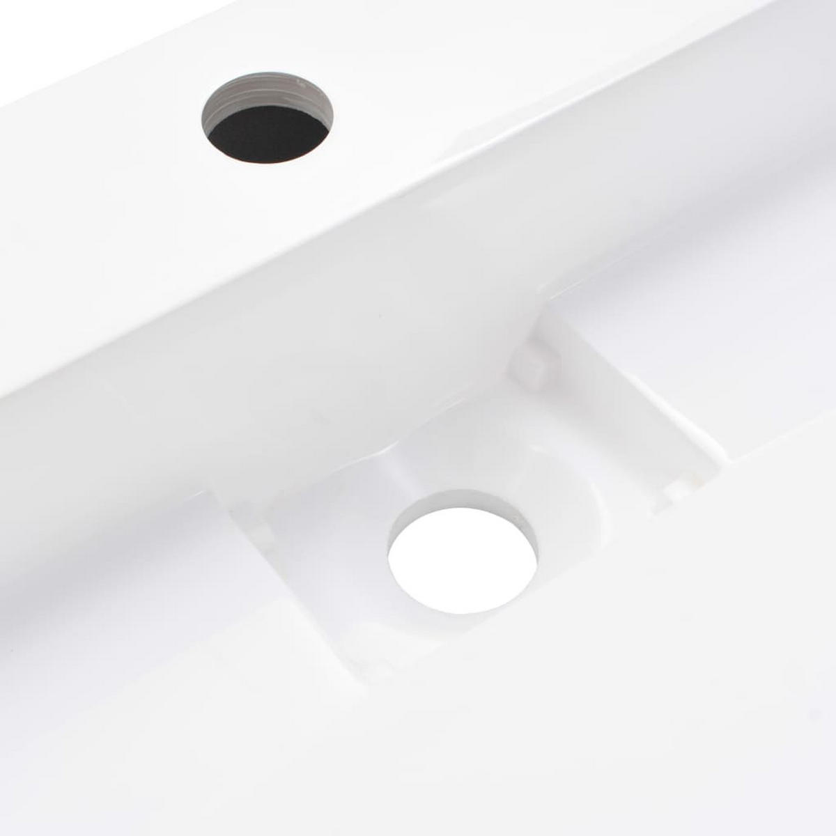 WASCHBECKEN Rechteckig 50/38/13 cm aus Mineralguss Weiß - Weiß, Stein (50/13/38cm) - vidaXL