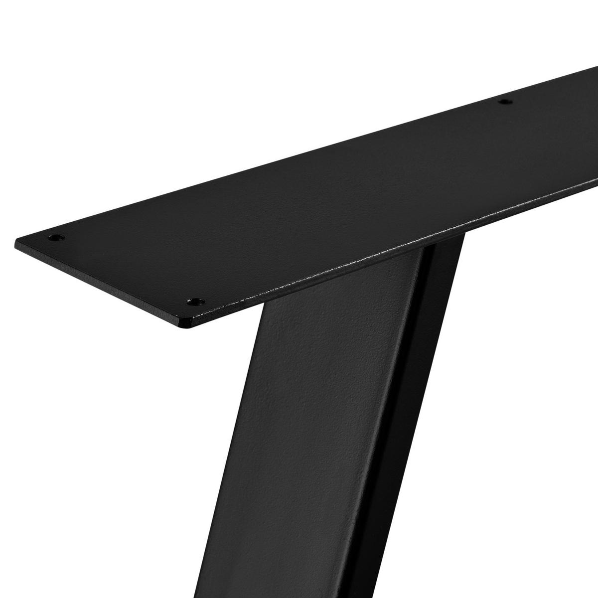 TISCHGESTELL-SET 2-TLG. Eschau - Schwarz, Metall (70/72/10cm) - [en.casa]