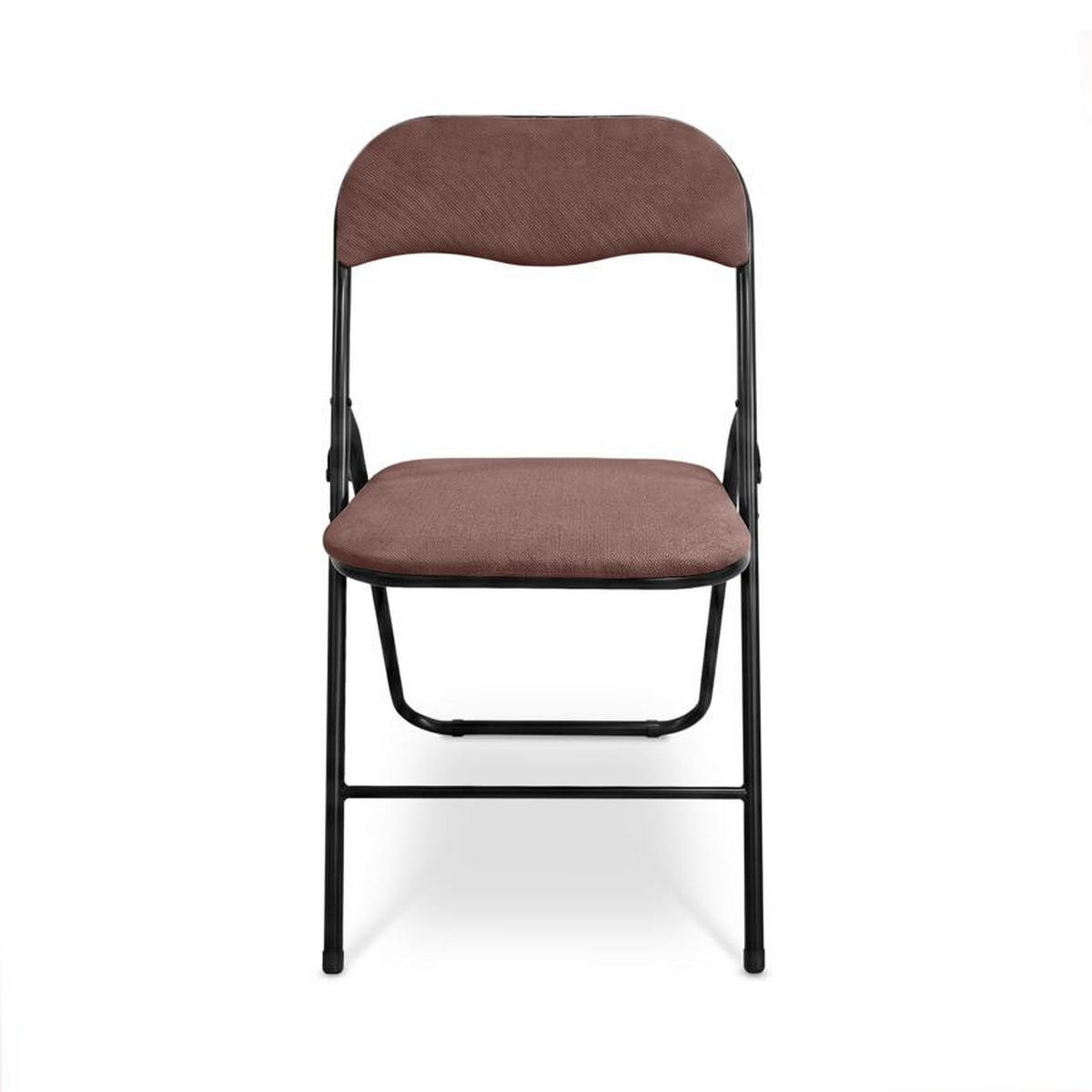 KLAPPSTÜHLE 6er-Set gepolstert, grauer Stoff und schwarze Metallbeine - Greta - Schwarz/Braun, Textil/Metall (44/78/46cm) - Sicaan
