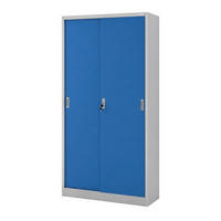 SCHIEBETÜRENSCHRANK KUBA 185x90x40 cm - Blau/Grau, Metall (90/185/40cm) - Jan Nowak
