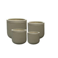 BLUMENTOPF Herva 4er Set Grün 44/44/42 cm Keramik - Grün, Keramik (42cm) - Mondex