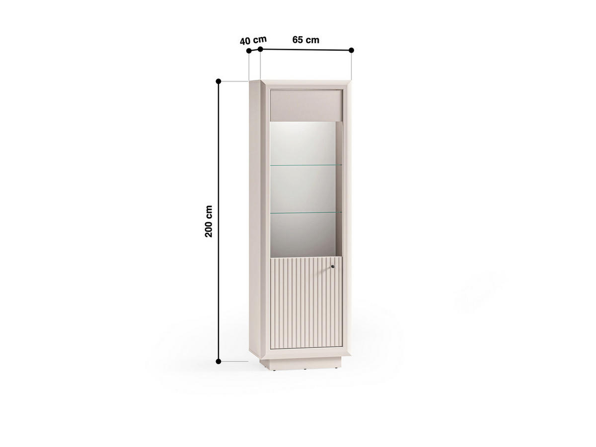 VITRINE – SOLO 03 – 65 cm – Solo – Kaschmir - Kaschmir, Holzwerkstoff (65/200/40cm) - hi-markt
