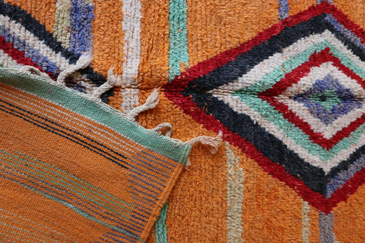 BERBERTEPPICH aus Marokko aus reiner Wolle 300x 400 cm - Orange, Naturmaterialien (300/400cm) - AFK Living