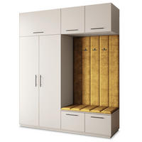 GARDEROBENSCHRANK REMA 200/240/60 cm Modern Garderobe-Set Kaschmir - Kaschmir/Gelb, Holzwerkstoff (200/240/60cm) - MASSENO