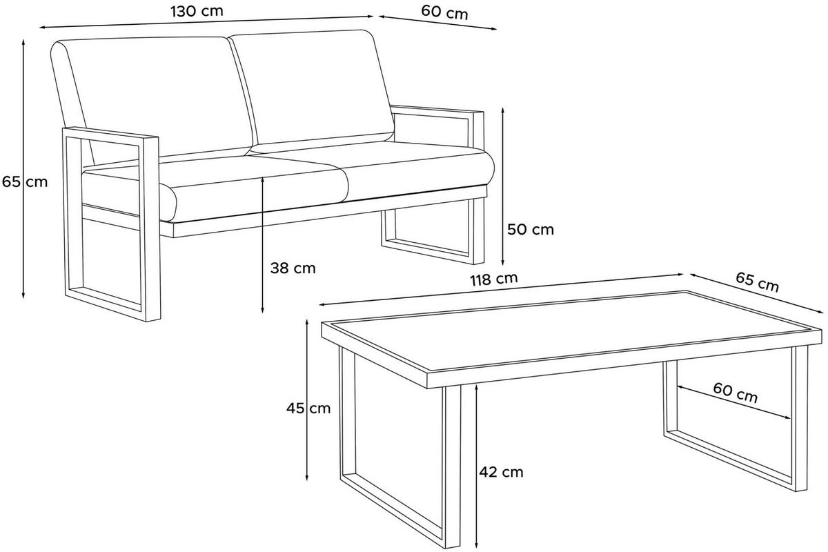 TERRASSENMÖBEL FRENA im Loft-Stil, weiß - Weiß/Grau, Metall - KONSIMO®