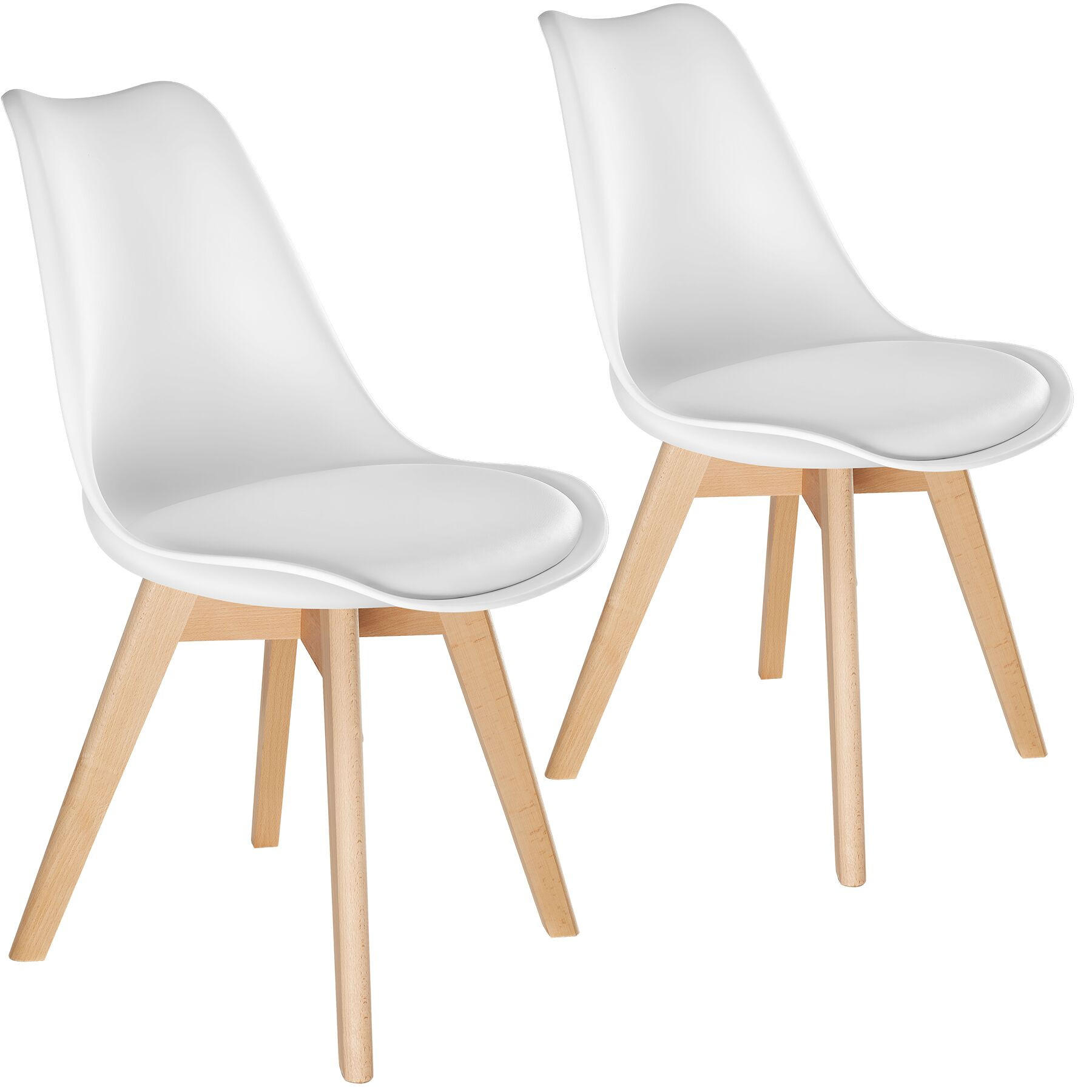 ESSZIMMERSTUHL 2er Set Frederikke,49 x 56 x 82,5 cm,weiß - Weiß, Textil (49/82/53cm) - tectake