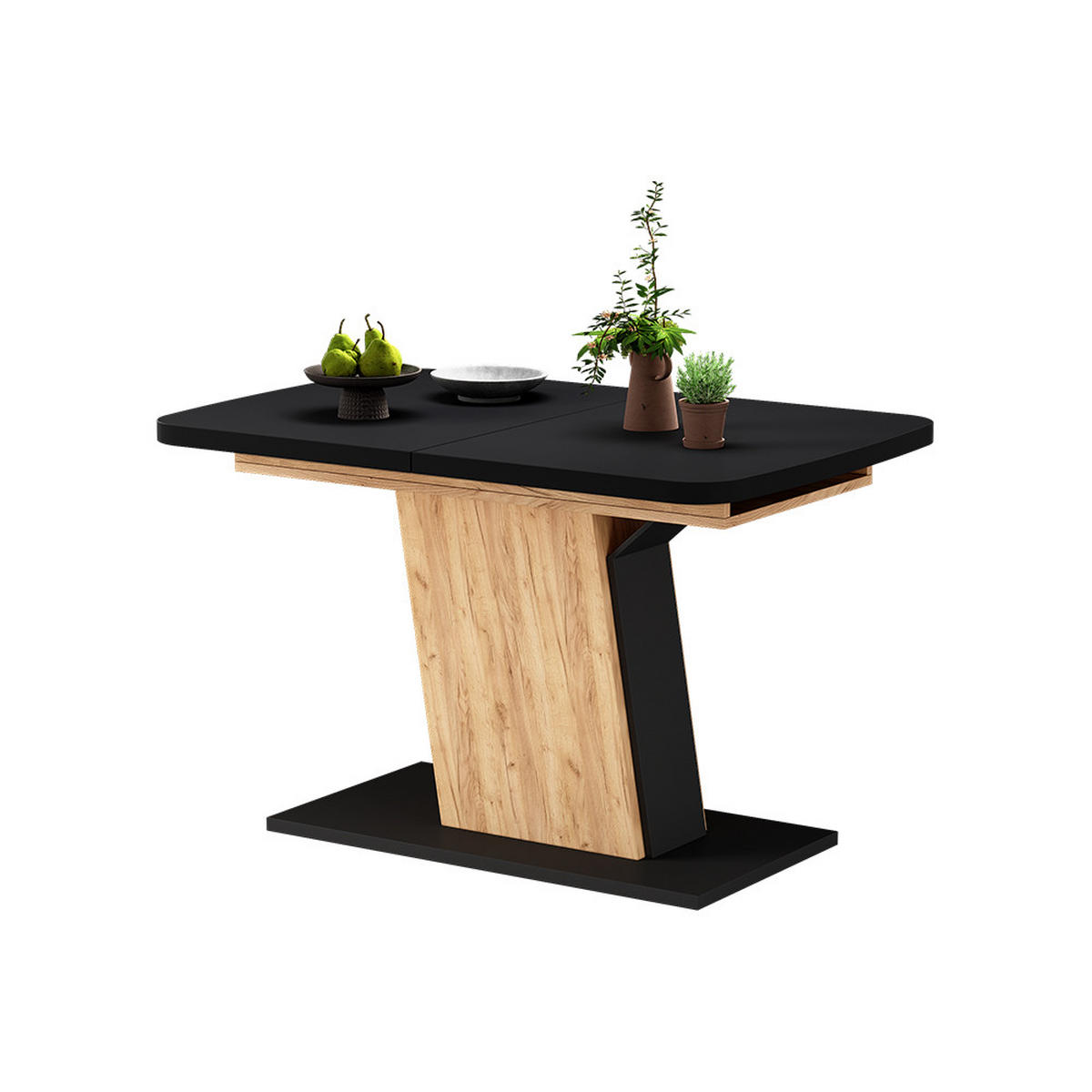 ROZKLÁDACÍ JÍDELNÍ STŮL Fenaro Černý/zlatý dub - medově dubová/černá, kompozitní dřevo (80/120/77.3cm) - Vicco