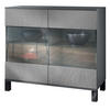 KOMMODE Bari Scratchy Metal - Silberfarben, Holzwerkstoff (92.5/84.5/35cm) - Vladon