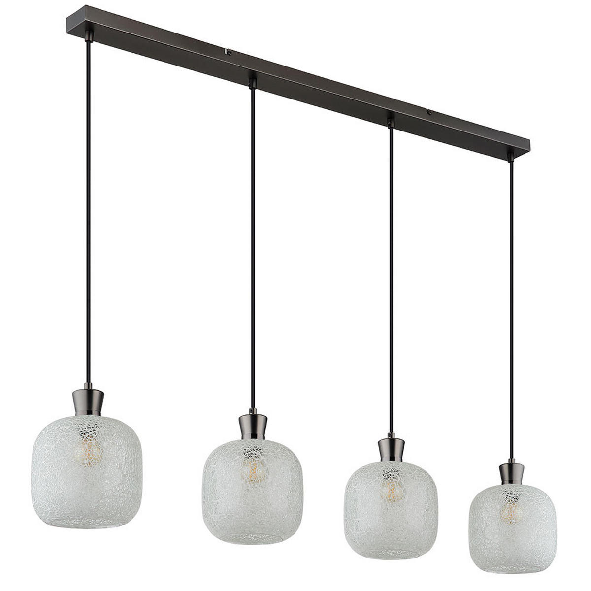 HÄNGELEUCHTE Metall Schwarz Glas - Schwarz, Glas (106/16/120cm) - Globo Lighting