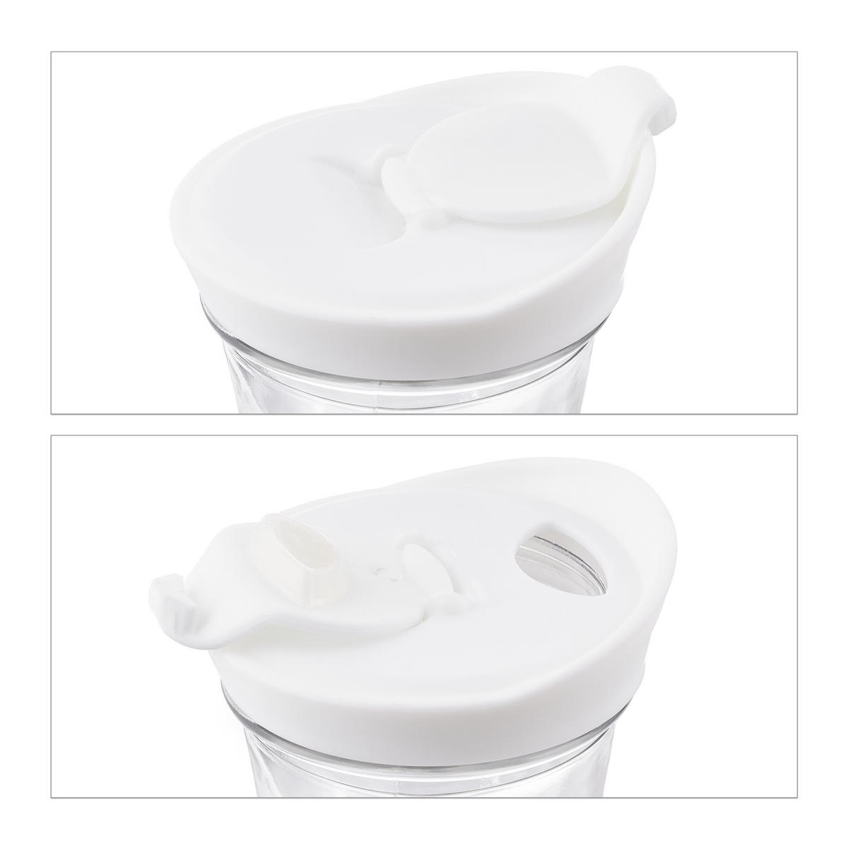 5-TLG.GLÄSERSET - Transparent, Glas/Kunststoff (0.9L) - Relaxdays