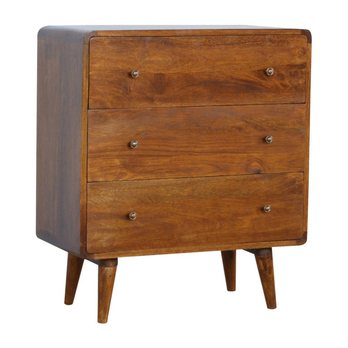 KOMMODE im Kastanien-Finish - Messingfarben/Braun, Holz/Metall (70/80/35cm) - Artisan Furniture