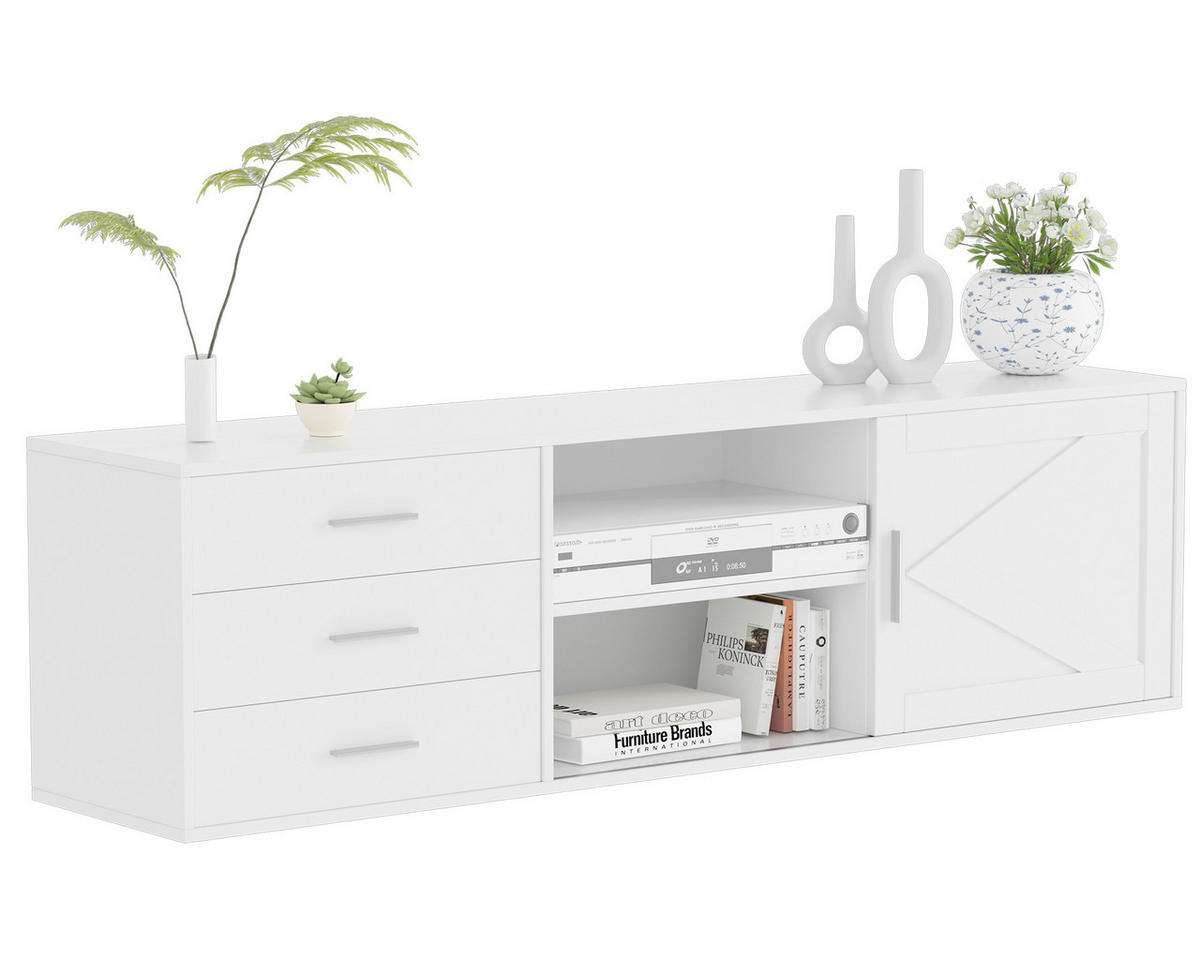 TV-SCHRANK in 160/45/35 cm - Weiß, Holzwerkstoff (160/45/35cm) - HOMAVO