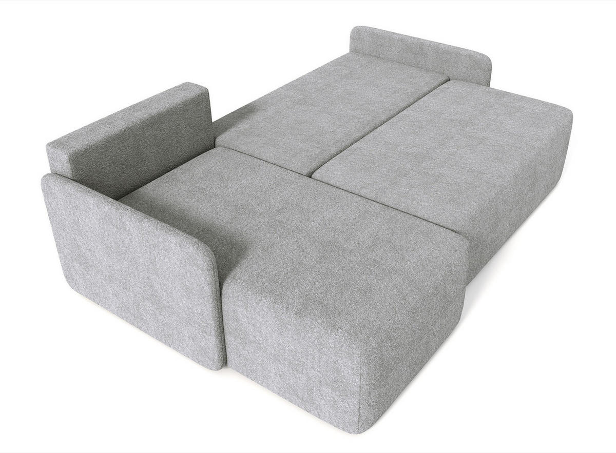 ECKSOFA Bloom Grau Bouclé - Grau, Textil (212/142cm) - Selsey