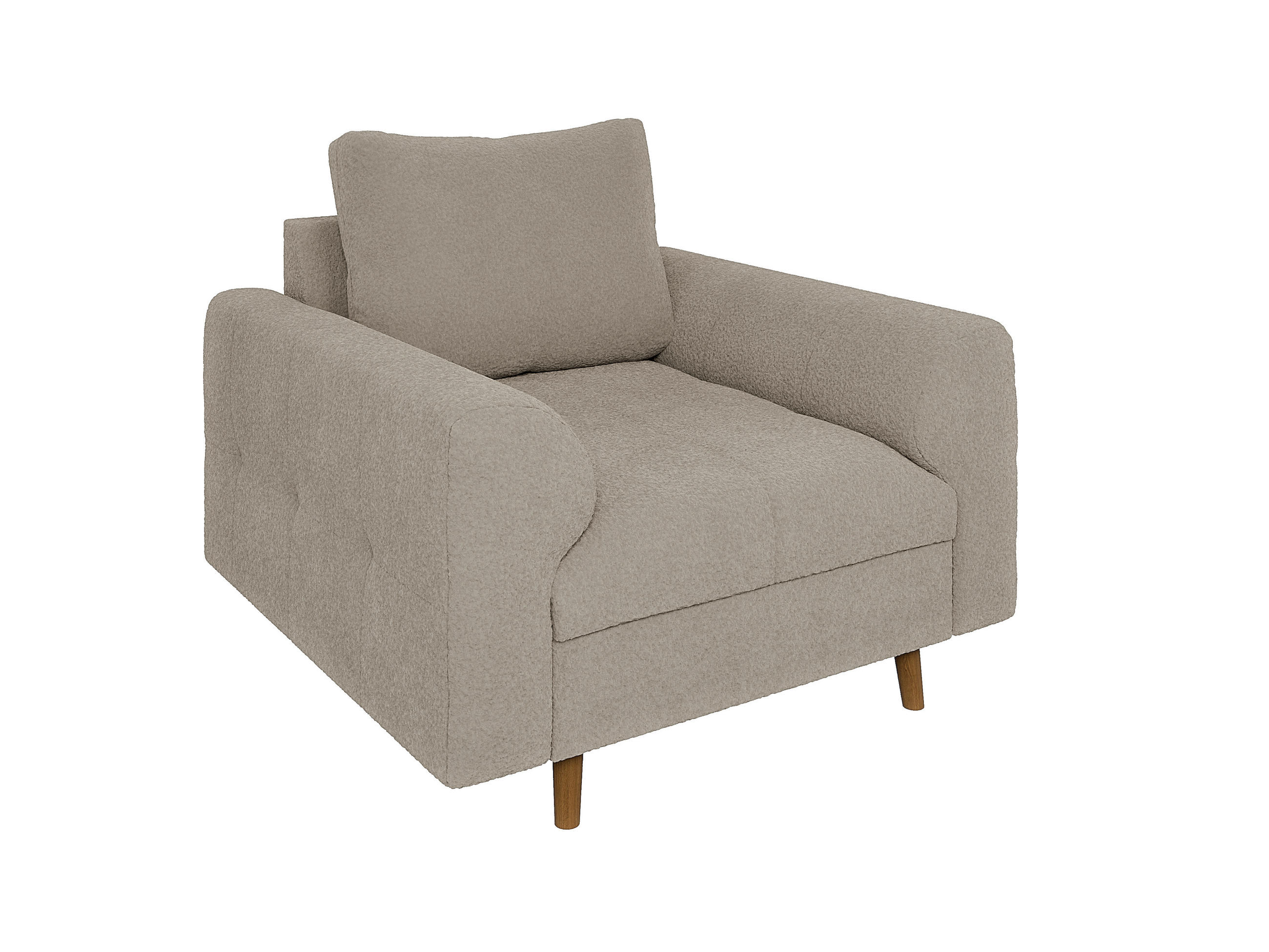 SESSEL Henrik Beige Boucle - Beige/Braun, Holz/Textil (97/81/93cm) - S-Style Möbel